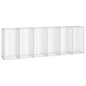 vidaXL Gabion Wall with Covers Galvanized Steel 118"x19.7"x39.4" - 1 of 4