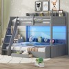 Whisen Twin over Full Bunk Bed with Storage Shelves - 3 of 4