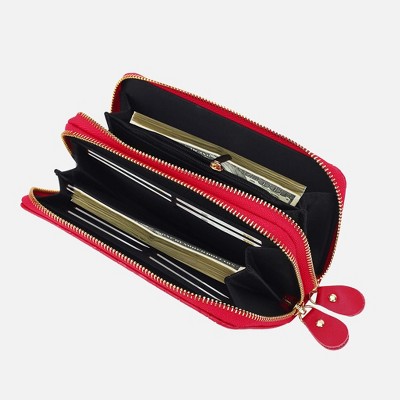 MKF Collection Ellie Genuine Leather Flower-Embossed Women’s Wristlet Wallet by Mia K - Lavender — фото 7