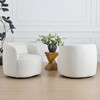KINWELL 34" Wide Boucle Fabric Upholstered Swivel Armchair (Set of 2) - 4 of 4