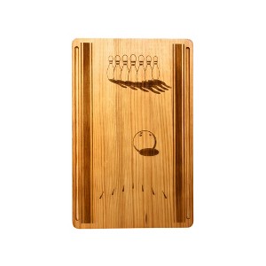 Slickblue Bowling Lane Shaped Pine Wood Board, 11.5"x18" – Perfect for Sports-Themed Parties & Snacks - 1 of 3