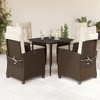 vidaXL Garden Dining Set Brown, Black, Cream White - 2 of 4