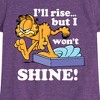 Girls' - Garfield - Rise But Won't Shine Fitted Short Sleeve Graphic T-Shirt - 2 of 4