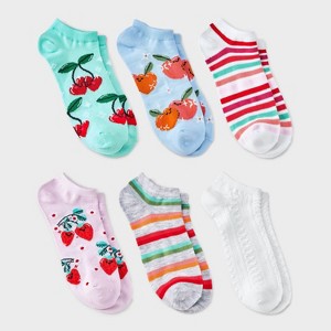 Women's 6pk Low Cut Socks - Assorted 4-10 - 1 of 3