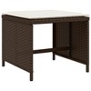 vidaXL Patio Stools with Cushions 4 pcs Brown 15.7"x15.7"x13.8" Poly Rattan - 3 of 4