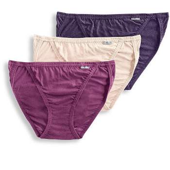 New Jockey Women's size 9 Underwear Elance Cotton Bikini 3 Pack Navy Purple  Flor