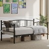 Metal Twin Daybed, Heavy-Duty Steel Slatted Frame, No Box Spring Needed. For Bedroom, Guest Room, Living Room. - 3 of 4