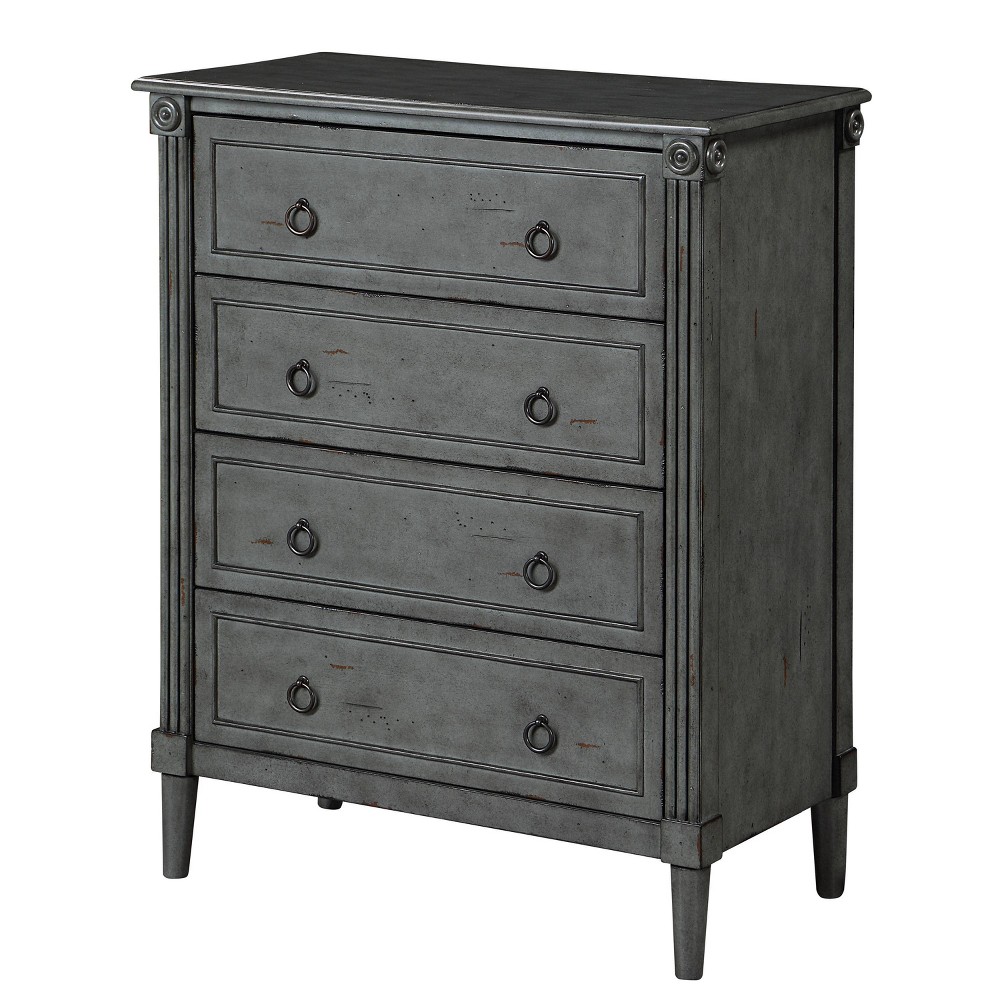 Photos - Dresser / Chests of Drawers Latimer Traditional 4 Drawer Chest Antique Gray - HOMES: Inside + Out