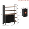 Bathroom Laundry Hamper With Shelves, 2 Section Sorter With Side Shelves, Basket W/ 2 Pull-Out Bags - 2 of 4