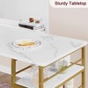 GustoWave Dining Table and Chairs, 2 Upholstered Chairs, with 3 Storage Shelves - 3 of 4