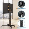 Mount-It! Height Adjustable Mobile TV Stand, Cart & Shelf, Wheeled Flat Screen with Rolling Casters & Five Media Component Shelves Fits 37 - 70 Inch - 4 of 4