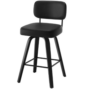 Bekrvio 29'' Swivel Counter Height Bar Stools, Upholstered Faux Leather - 1 of 4
