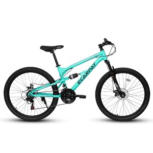 RISOKEYS 26Inch Adult Mountain Bike,21 Speeds Dual Suspension Mountain Bike with High-Carbon Steel Frame and Disc Brakes,for Trail Commuting - 1 of 4