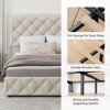Upholstered Queen Platform Bed Frame with 4 Storage Drawers, PU Leather with Button Tufted, Wooden Slats Support, No Box Spring Needed, Noise-Free - 2 of 4