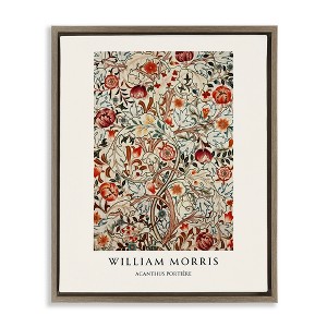 Stupell Industries William Morris Red Dotted Flowers Floating Frame Canvas Art - 1 of 4