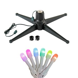 Home Heritage Electric Metal Rotating Christmas Tree Stand for 7 Ft Trees w/ Lumations Twinkly App Controlled Wrapped Dome Lights, 50, Multi Color - 1 of 4