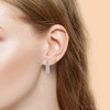 Pompeii3 1 3/8 CT Natural Diamond Hoops White Gold 3/4" Tall - 4 of 4