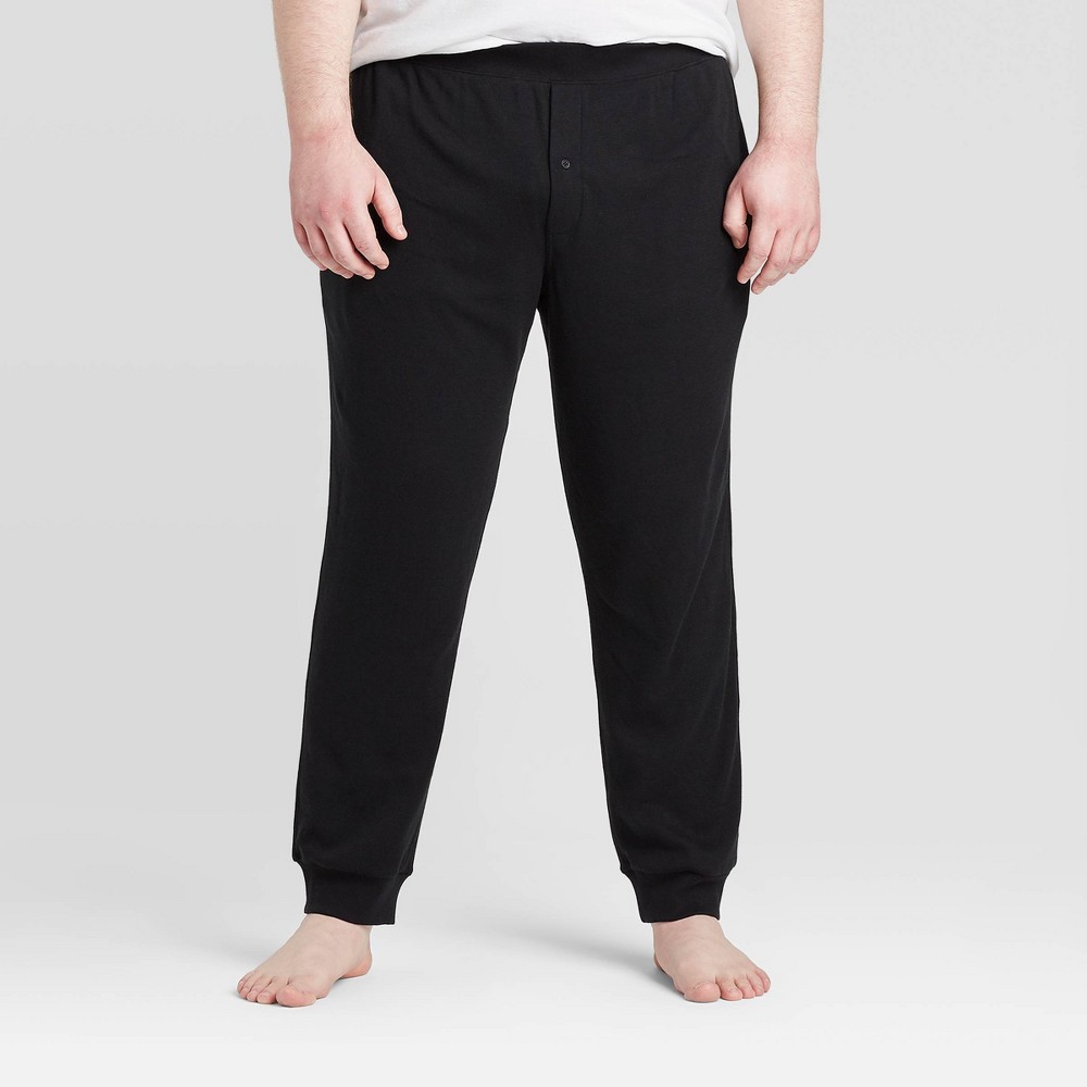 Men's Big & Tall Thermal Knit Jogger Pajama Pants - Goodfellow & Co™ Black 5XL -  77787989