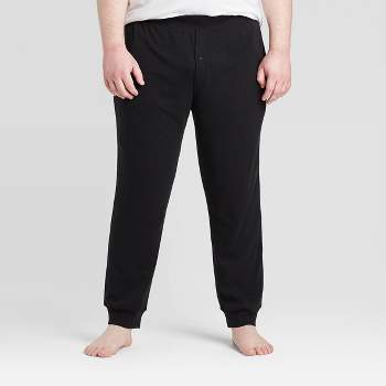 Men's Big & Tall Thermal Knit Jogger Pajama Pants - Goodfellow & Co™ Black 5XL