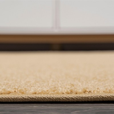Mustard Synthetic Low-Pile Reversible Indoor Area Rug