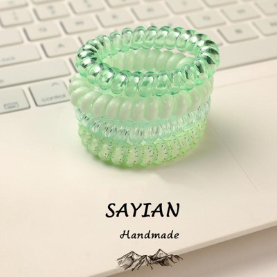 4 pcs Flower pattern Phone Circle Coil Hair Ties, Mixed color Hair circle, and Cute Hair Accessories - Perfect for Girls and Women
