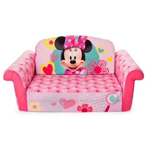 Marshmallow Furniture 2 In 1 Polyester Foam Flip Open Kids Couch Sleeper Bed Sofa Furniture For Ages 18 Months And Up Minnie Mouse Target