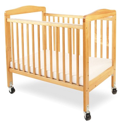 L.a. Baby Mini portable Non folding Wooden Window Crib Beige