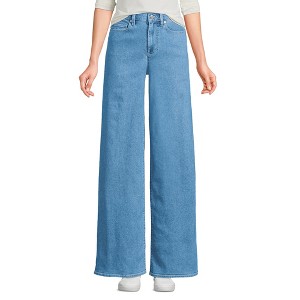Lands' End Women's Recover Denim High Rise Extra Wide Leg Jeans - 1 of 4