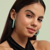 SOHI Women's Mint Green Beaded Cluster Hoop Earrings - 3 of 4