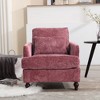 29.53'' Chenille Fabric Tufted Mid-Century Modern Armchair with Scooped Arms, Solid Wood Frame and Removable Cushion - 3 of 4
