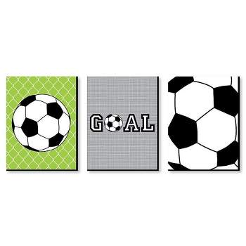Big Dot of Happiness Goaaal - Soccer - Sports Themed Wall Art and Kids Room Decorations - Gift Ideas - 7.5 x 10 inches - Set of 3 Prints