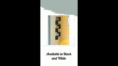 Black Wood 5-Tier Wall Mount Corner Shelf