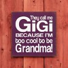Slickblue Rustic Gigi Wood Sign – Solid Knotty Pine Wall Art for Grandma, 7x7 Inches, Multiple Colors - 2 of 3