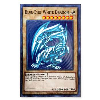 Surreal Entertainment Yu-Gi-Oh! Blue-Eyes White Dragon Card Fleece Throw Blanket | 45 x 60 Inches