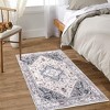Coucheta Vintage Area Rug Washable Non-Slip Foldable Distressed Print Carpet for Kitchen Bathroom Entryway, Multi-Color & Size - 2 of 4