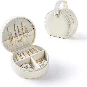 HTUTWOO Small Travel Jewelry Case Portable Jewelry Organizer Box for Necklace Rings Earrings, Travel Essentials Jewelry Storage for Women Girls - 1 of 4