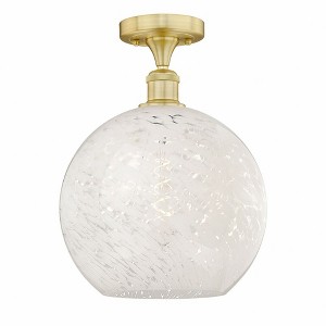 White Mouchette - 1 Light Semi-Flush Mount In Modern Style-13.63 Inches Tall and 12 Inches Wide - 1 of 1