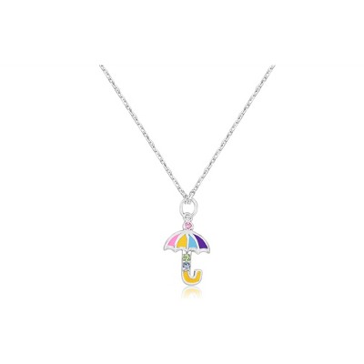 Chanteur Hypoallergenic Kids Jewelry Accessories Umbrella Crystal White Gold Palladium Plating Necklace Pendant