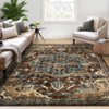 Faux Wool Vintage Floral Printed Area Rug Machine Washable Stain Resistant Non Shedding Floor Rug for Living Room Bedroom - 2 of 4