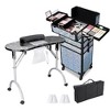 Byootique Folding Manicure Nail Table 4in1 Rolling Makeup Train Case - 3 of 4
