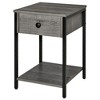 HOMCOM Industrial End Table with Storage Shelf, Accent Side Table with Drawer for Living Room, Gray - 4 of 4