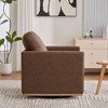 30.7"W PU Upholstered Square Swivel Accent Chair with Cushioned Seat, Back Pillow, and 360° Swivel for Living Room, Bedroom - 4 of 4
