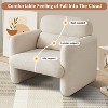 34"Lamb Fleece Fabric Sofa, Modern Single Sofa with Support Pillow for Apartment, Office, Living Room & Bedroom, Tool-Free Assembly.(Dark Orange) - 2 of 4