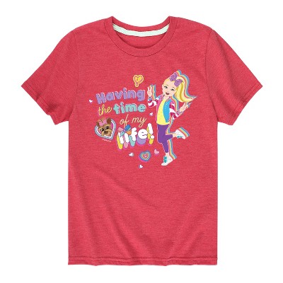 Boys' JoJo Siwa Time Of My Life Short Sleeve Graphic T-Shirt - Heather Red - Large