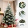 LuxenHome 7Ft Pre-Lit Green Artificial Fir Christmas Tree with Mistletoe Decorations and Metal Stand - 2 of 4