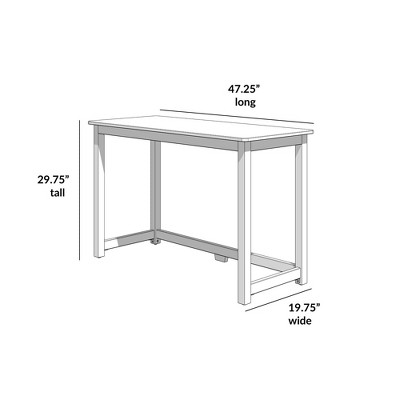 Natural Solid Wood Corner Writing Desk, 19.75" x 29.75"