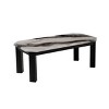 Vynxaria Contemporary Coffee Table: Faux Panda Marble Finish with Black Wooden Legs - 2 of 4