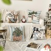 Christmas Snowman Reindeer Gloves Eucalyptus Blue Throw Pillow Covers, 18 x 18 Inch - 3 of 4