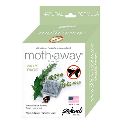 J&v Textiles Moth Away Sachets Nontoxic (white 2.25 X 2.25) : Target