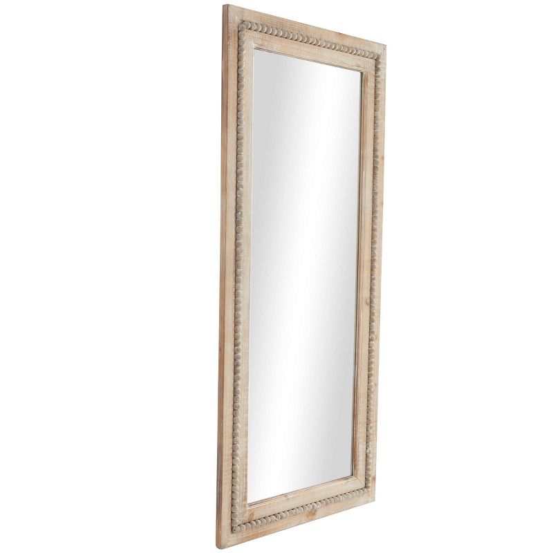 Wood Distressed Wall Mirror with Beaded Detailing Brown - Olivia & May, 4 of 6